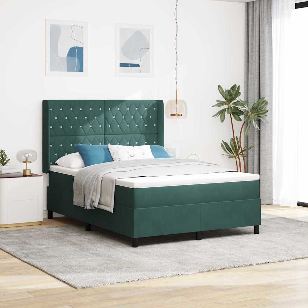 Boxspringbett Mit Matratze Samt Dunkelgrün