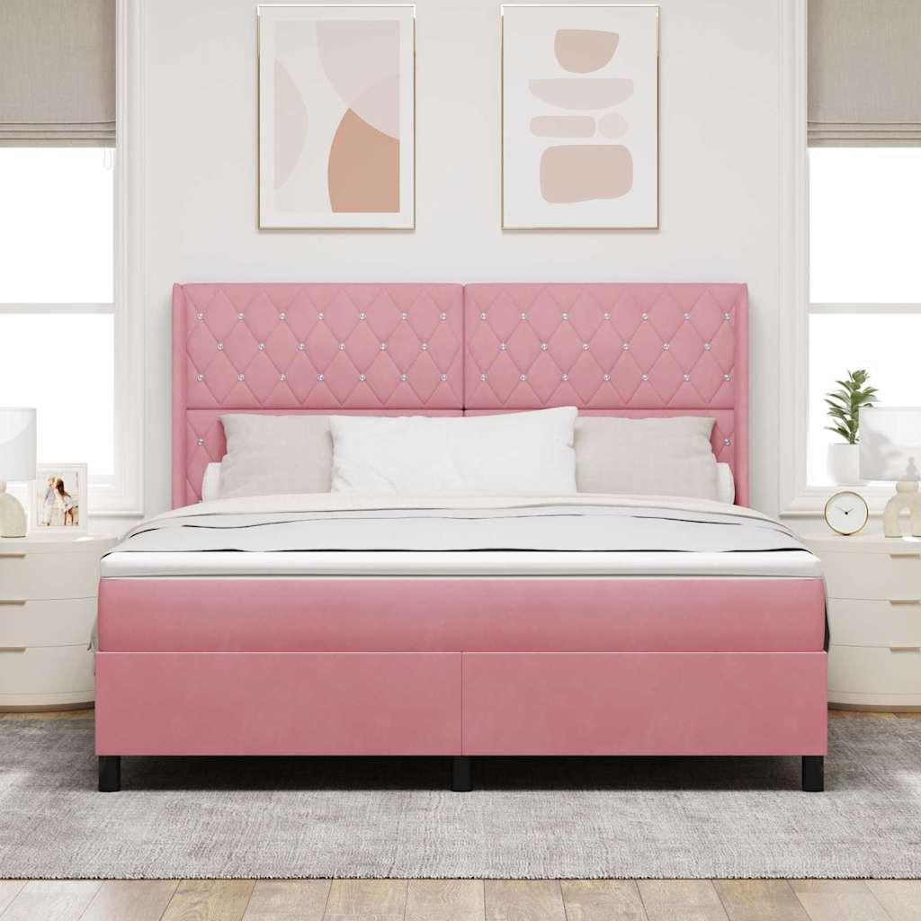 Boxspringbett Mit Matratze Samt Rosa