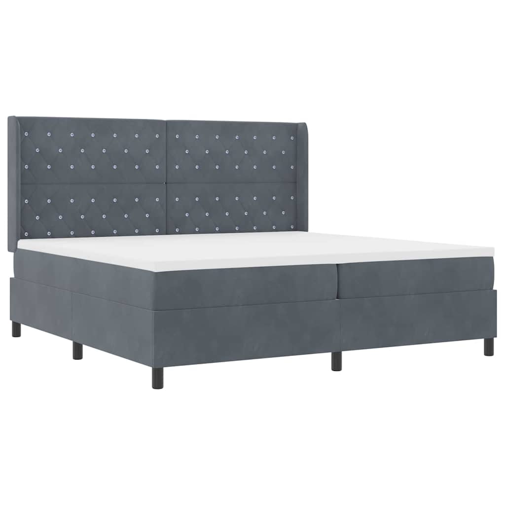 Boxspringbett Mit Matratze Samt Dunkelgrau