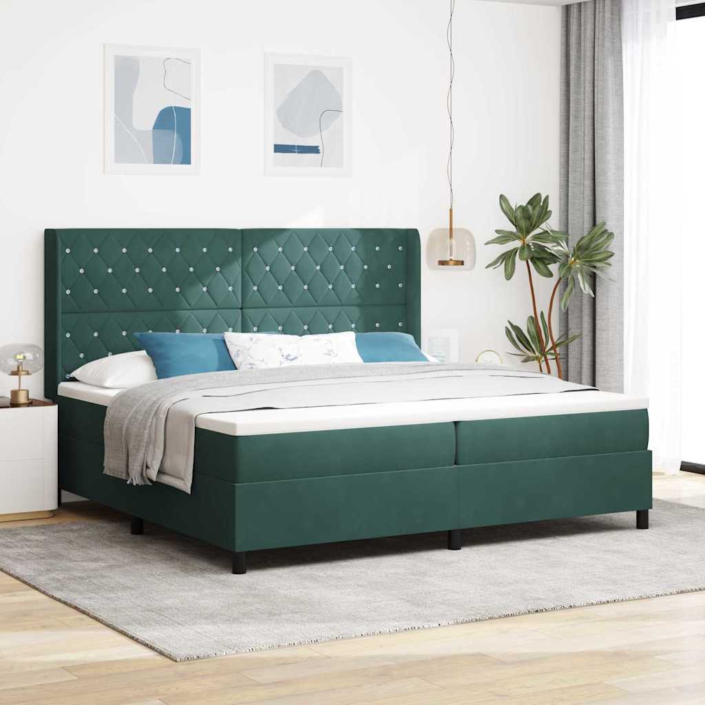 Boxspringbett Mit Matratze Samt Dunkelgrün