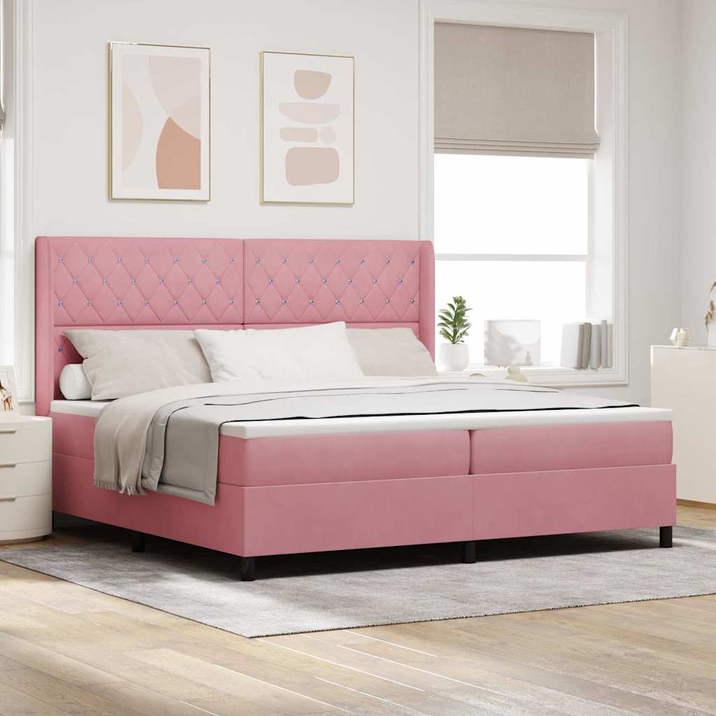 Boxspringbett Mit Matratze Samt Rosa