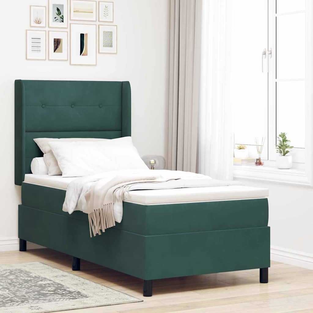Boxspringbett Mit Matratze Samt Dunkelgrün