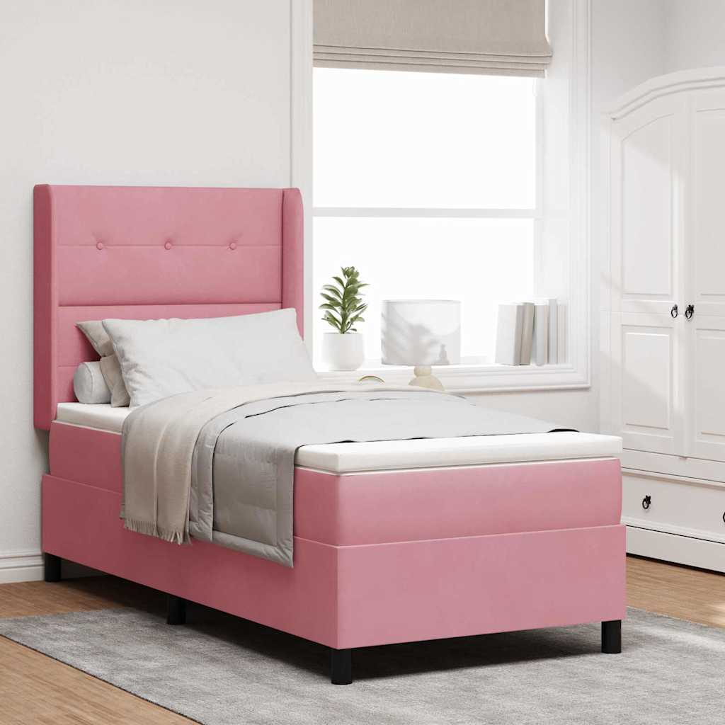 Boxspringbett Mit Matratze Samt Rosa