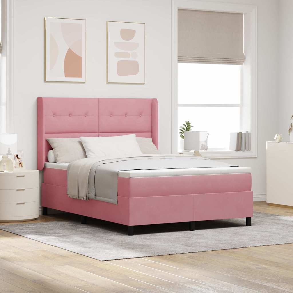 Boxspringbett Mit Matratze Samt Rosa