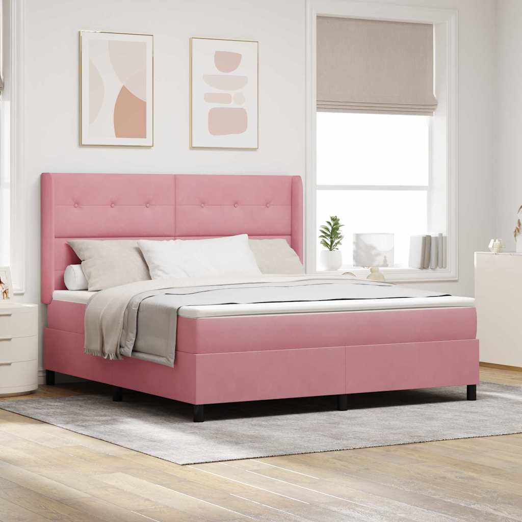 Boxspringbett Mit Matratze Samt Rosa