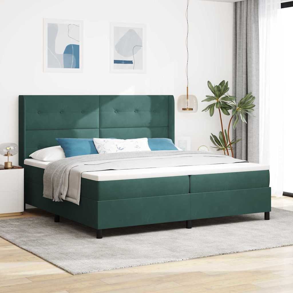 Boxspringbett Mit Matratze Samt Dunkelgrün