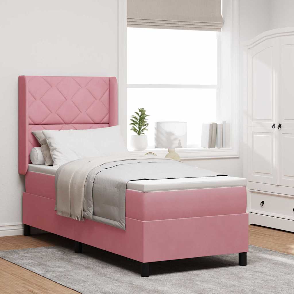 Boxspringbett Mit Matratze Samt Rosa
