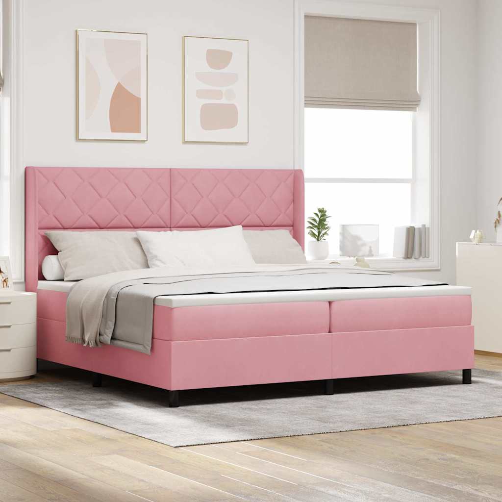 Boxspringbett Mit Matratze Samt Rosa