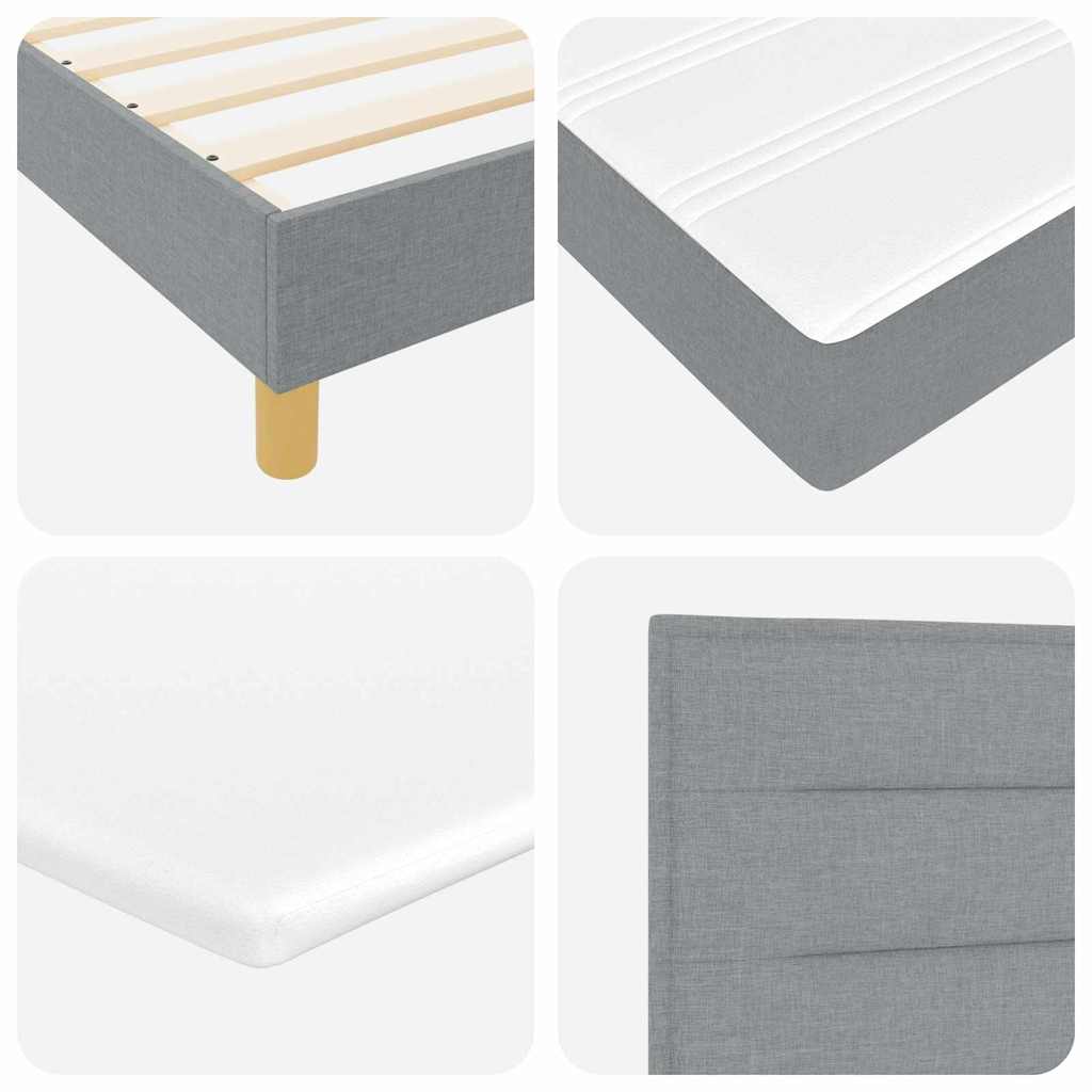 Boxspringbett Mit Matratze Hellgrau Stoff Helles Grau.