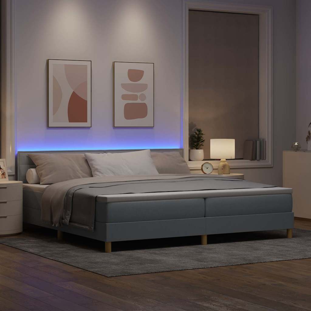 Boxspringbett Mit Matratze Hellgrau Stoff Helles Grau.