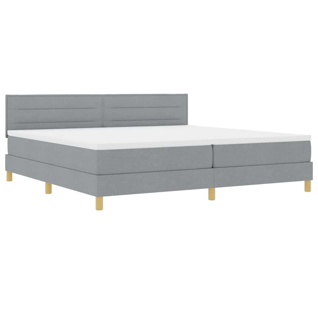 Boxspringbett Mit Matratze Hellgrau Stoff Helles Grau.