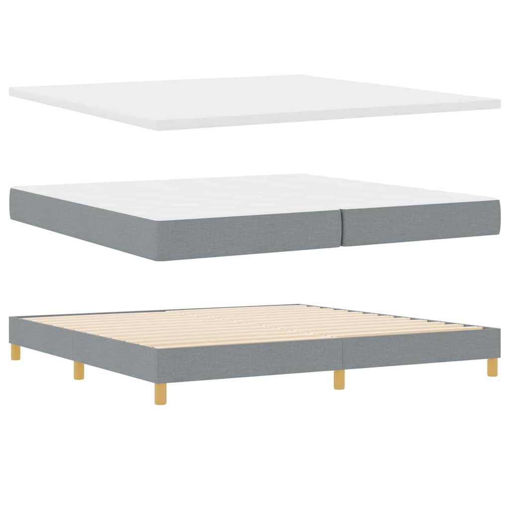 Boxspringbett Mit Matratze Hellgrau Stoff Helles Grau.