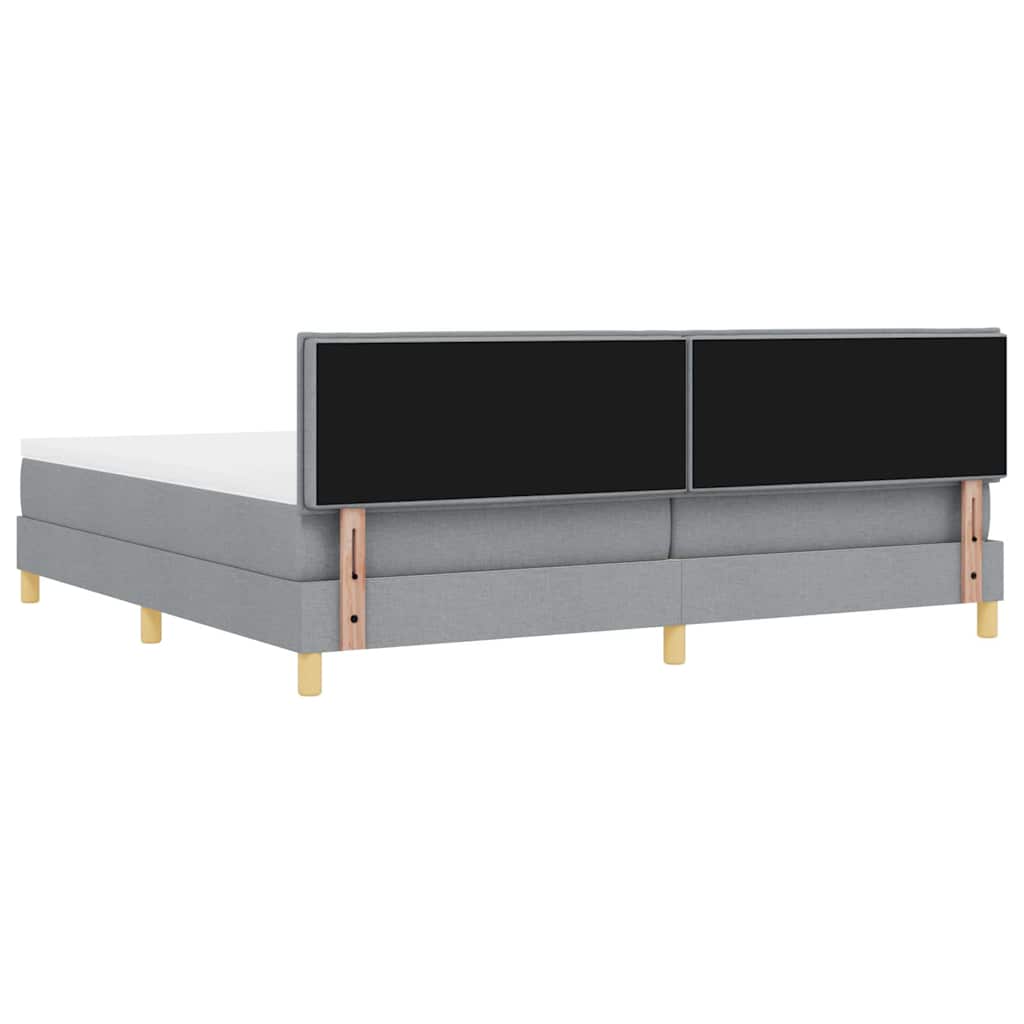 Boxspringbett Mit Matratze Hellgrau Stoff Helles Grau.