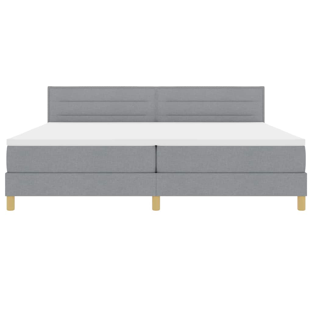 Boxspringbett Mit Matratze Hellgrau Stoff Helles Grau.