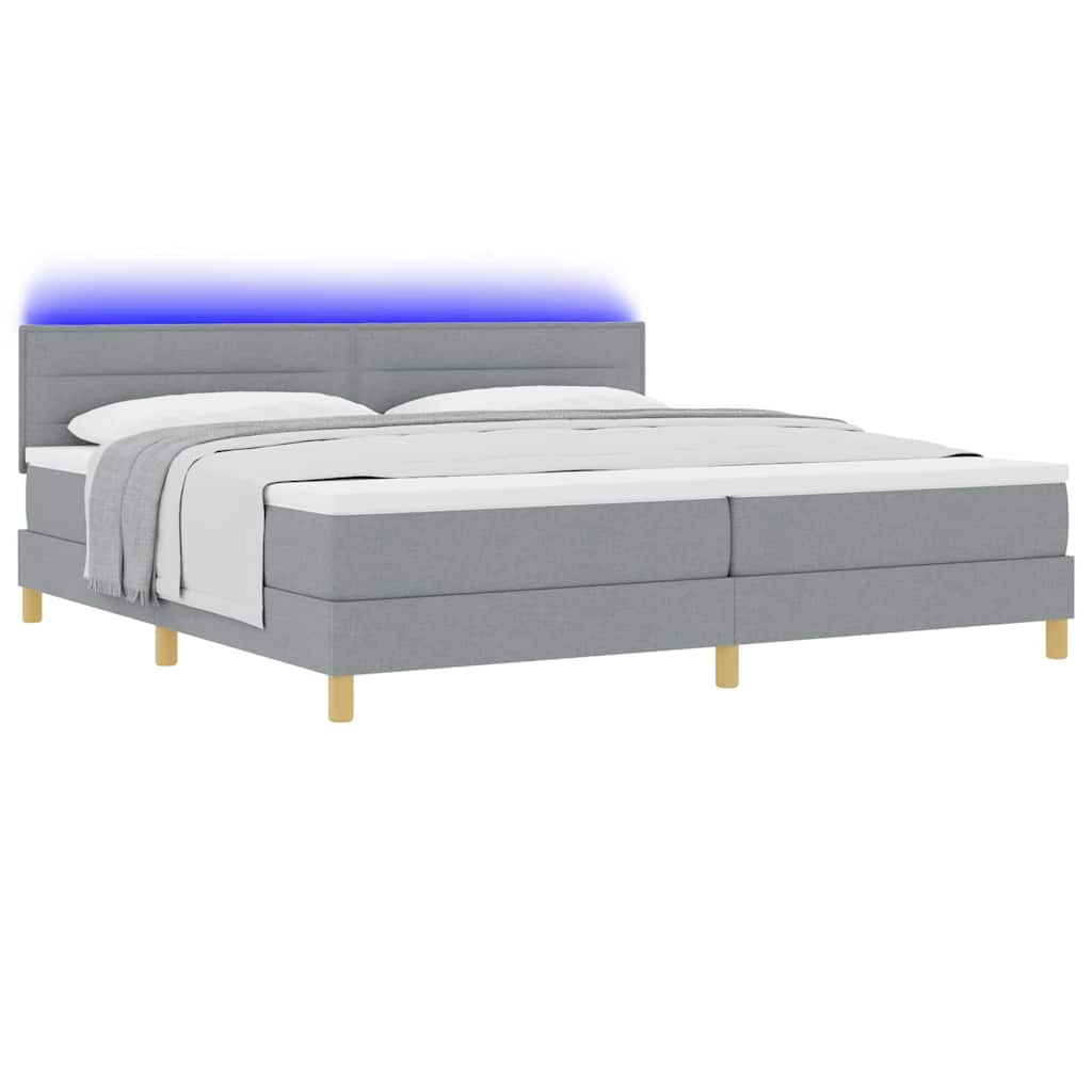 Boxspringbett Mit Matratze Hellgrau Stoff Helles Grau.