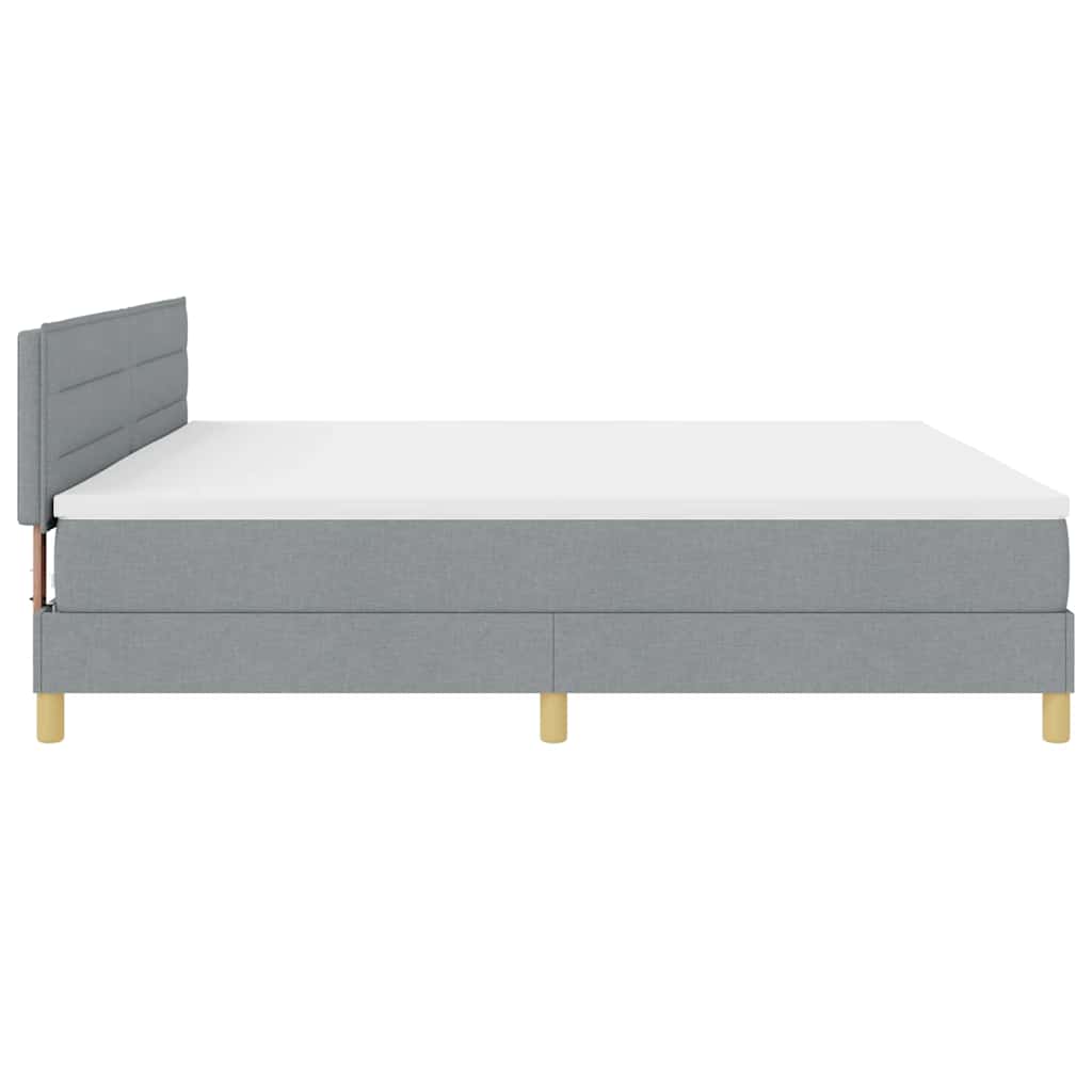Boxspringbett Mit Matratze Hellgrau Stoff Helles Grau.