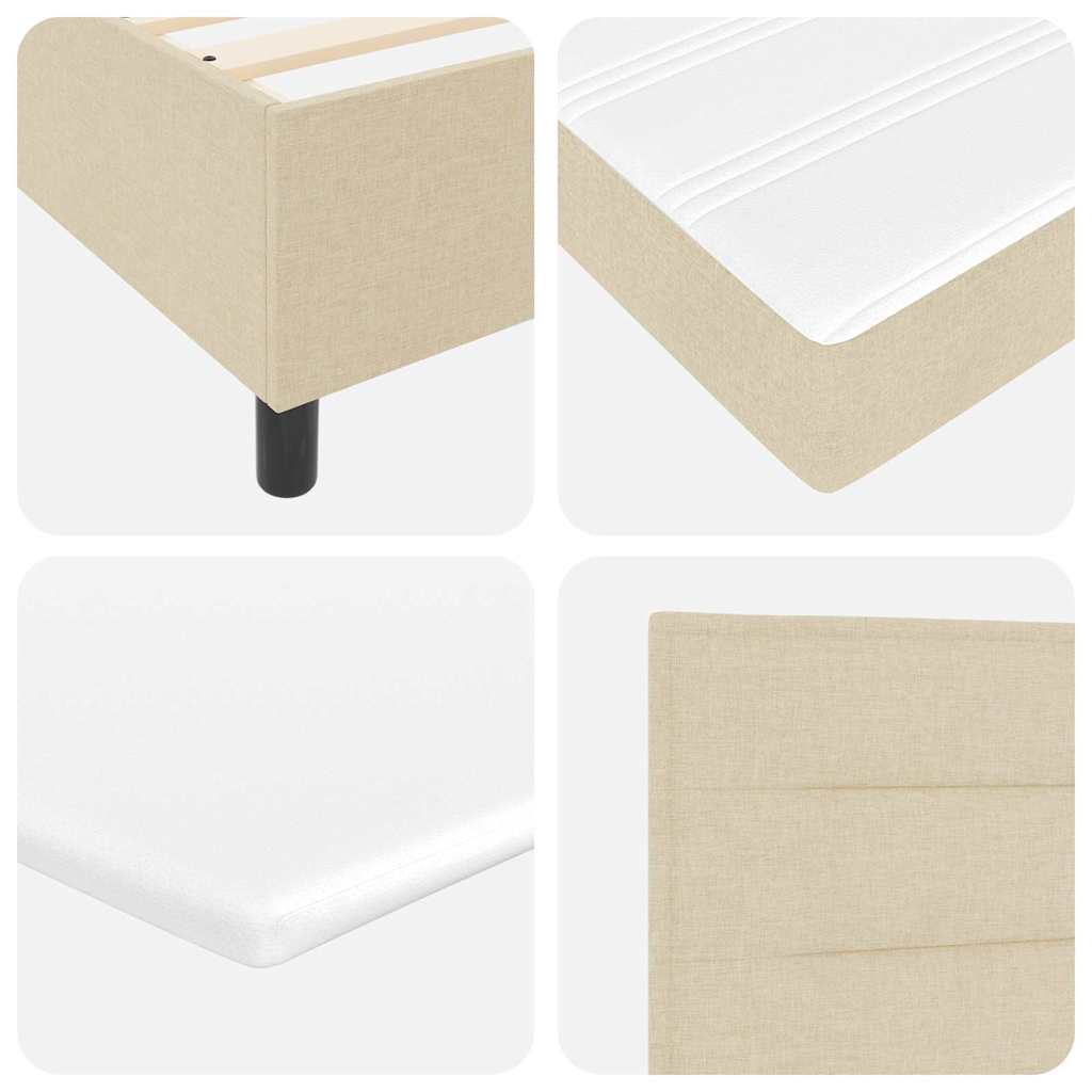 Boxspringbett Mit Matratze Creme 120 X 190 Cm Stoff Taupe