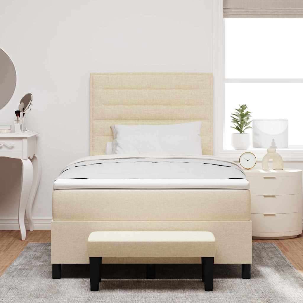 Boxspringbett Mit Matratze Creme 120 X 190 Cm Stoff Taupe