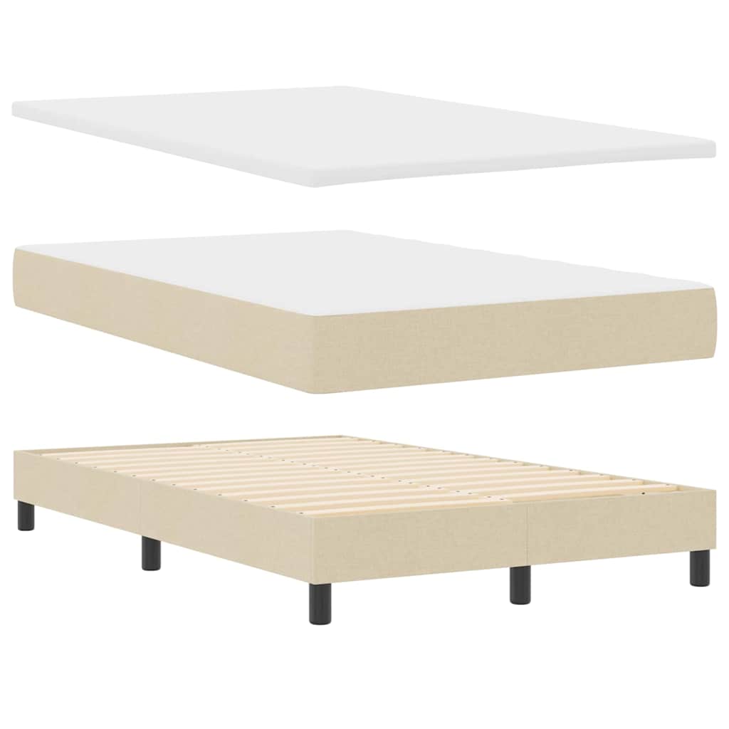 Boxspringbett Mit Matratze Creme 120 X 190 Cm Stoff Taupe