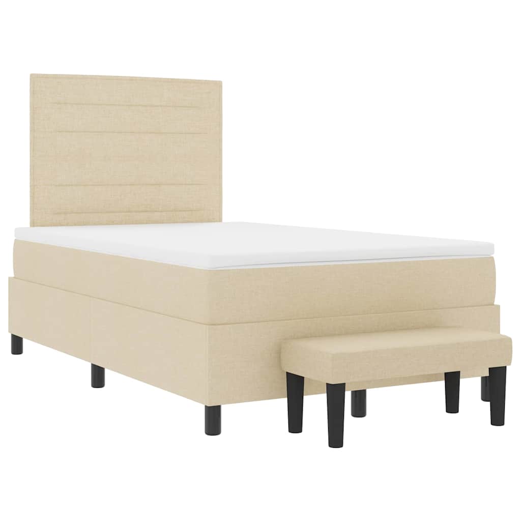 Boxspringbett Mit Matratze Creme 120 X 190 Cm Stoff Taupe