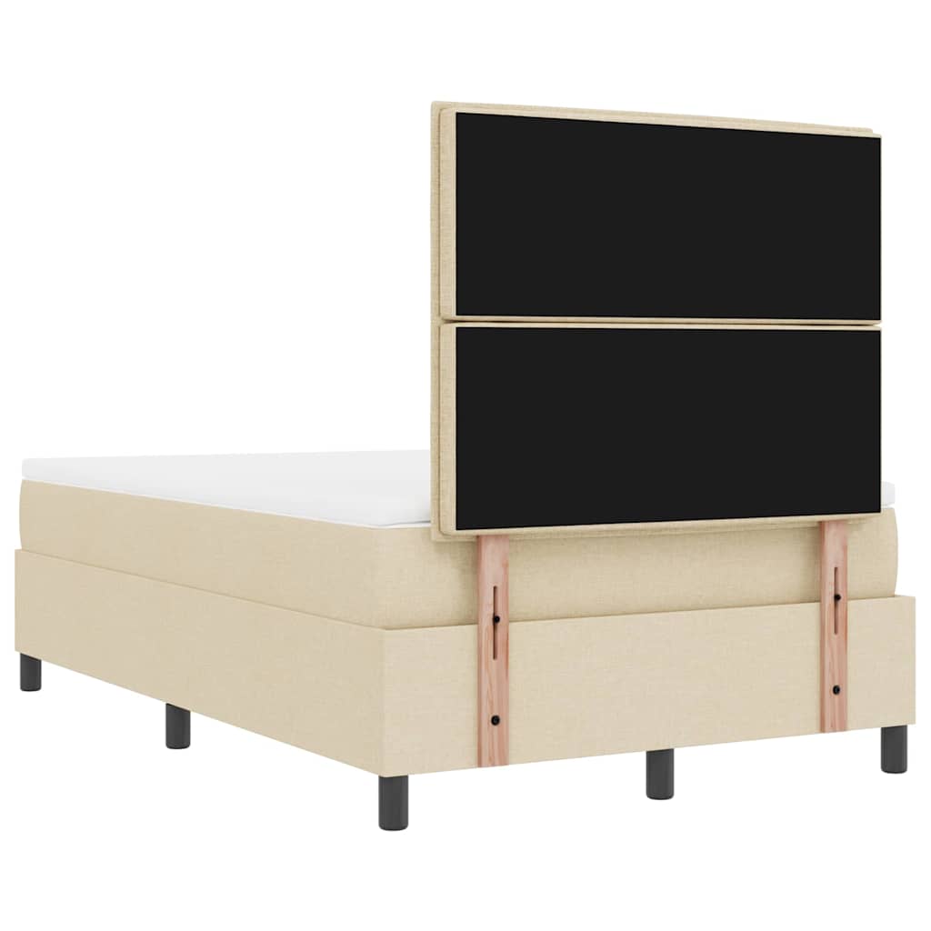 Boxspringbett Mit Matratze Creme 120 X 190 Cm Stoff Taupe