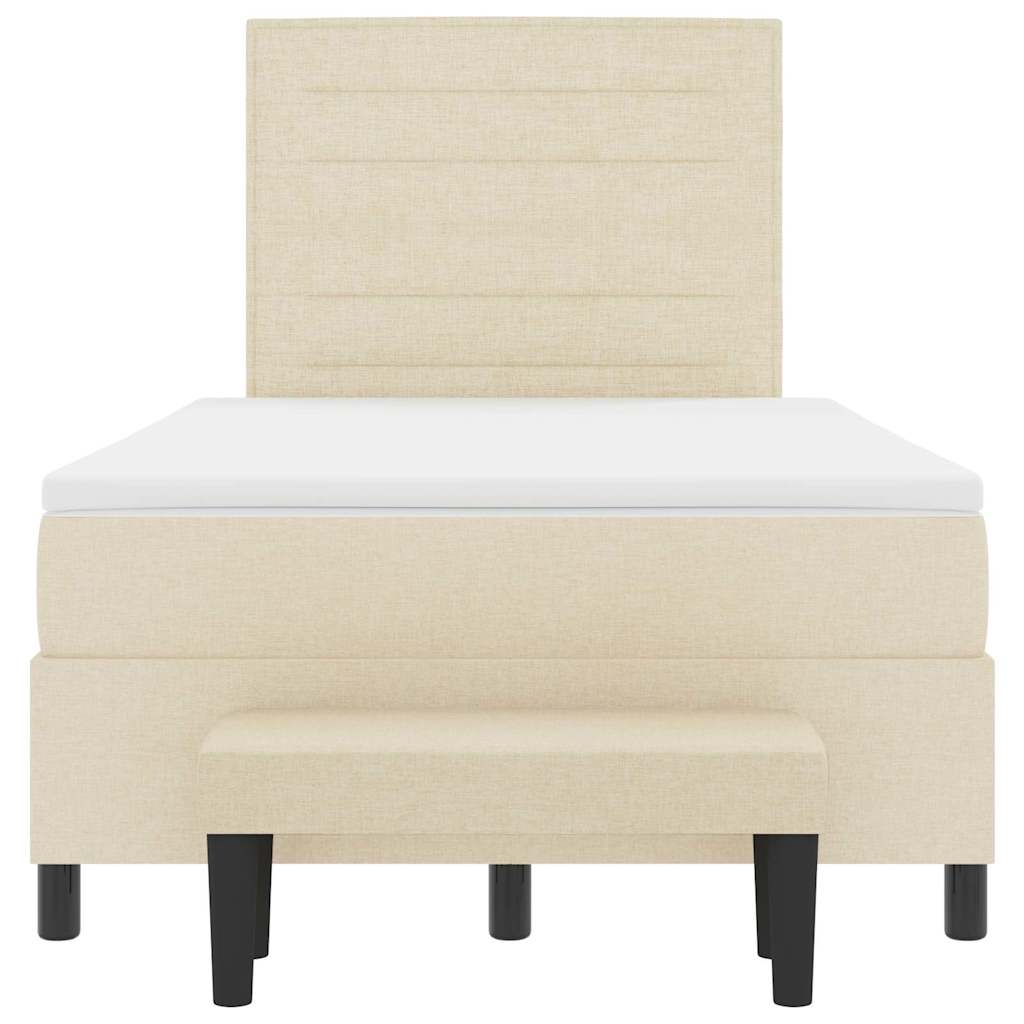 Boxspringbett Mit Matratze Creme 120 X 190 Cm Stoff Taupe