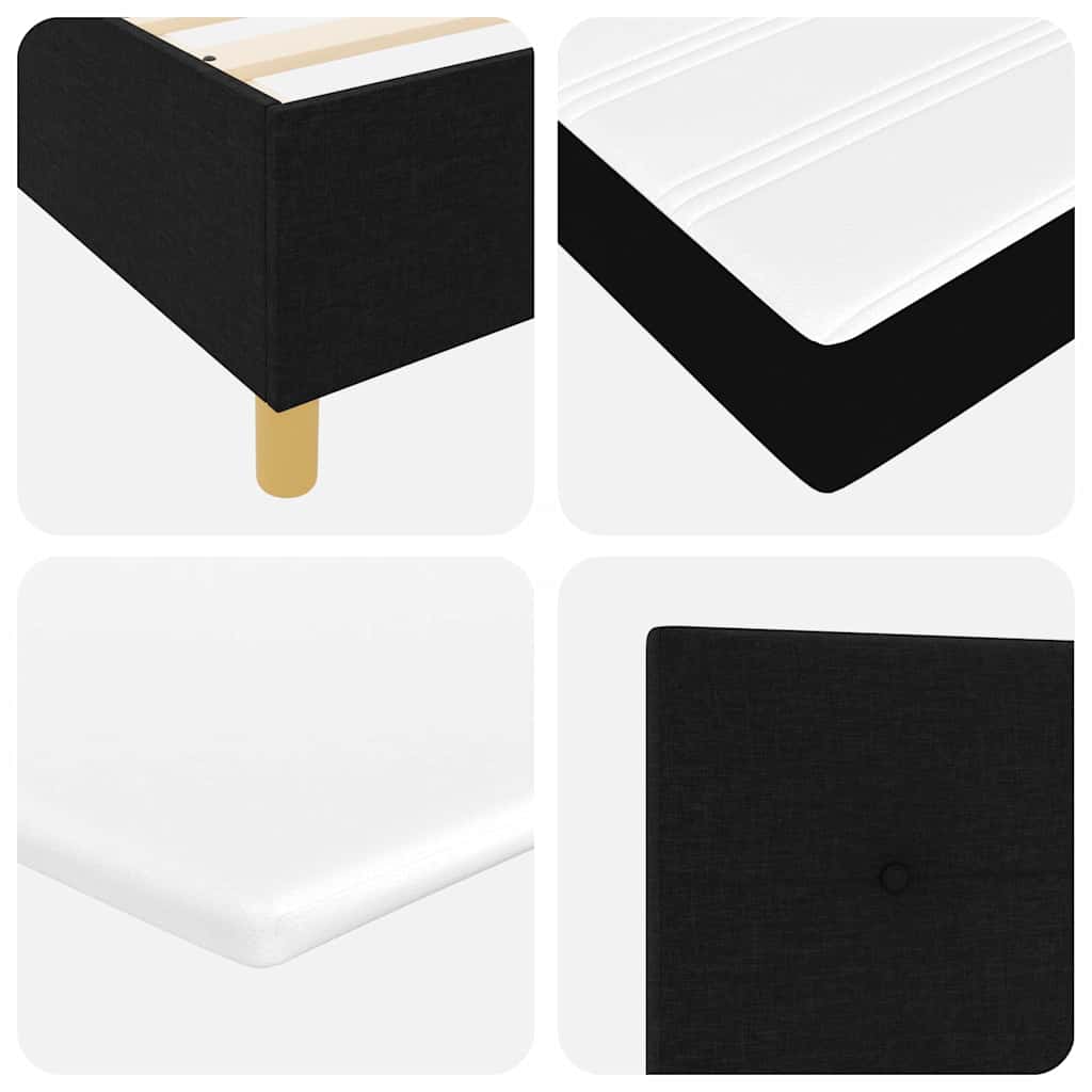 Boxspringbett Mit Matratze Schwarz 140 X 190 Cm Stoff Dunkelgrau