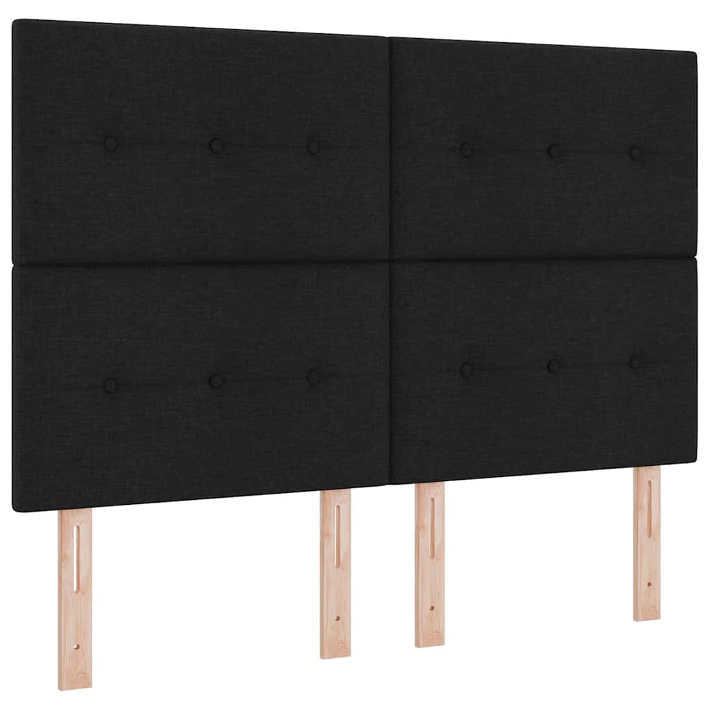 Boxspringbett Mit Matratze Schwarz 140 X 190 Cm Stoff Dunkelgrau