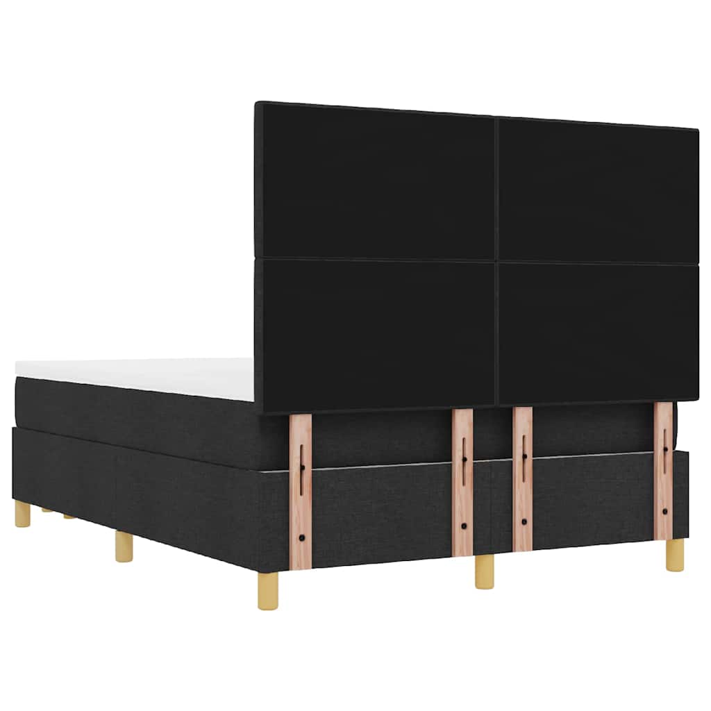 Boxspringbett Mit Matratze Schwarz 140 X 190 Cm Stoff Dunkelgrau