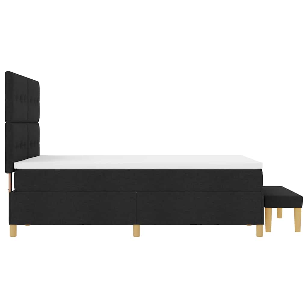 Boxspringbett Mit Matratze Schwarz 140 X 190 Cm Stoff Dunkelgrau