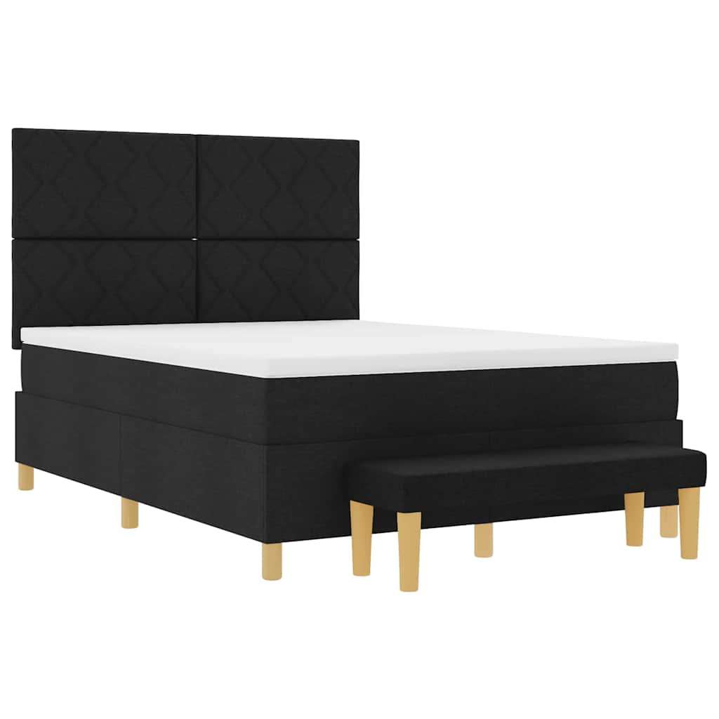 Boxspringbett Mit Matratze Schwarz 160 X 200 Cm Stoff Dunkelgrau