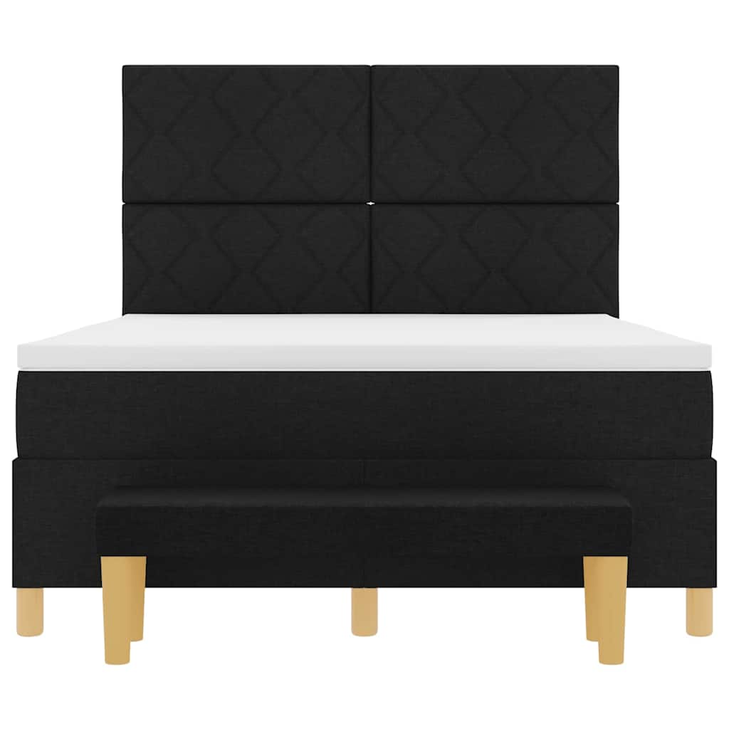 Boxspringbett Mit Matratze Schwarz 160 X 200 Cm Stoff Dunkelgrau