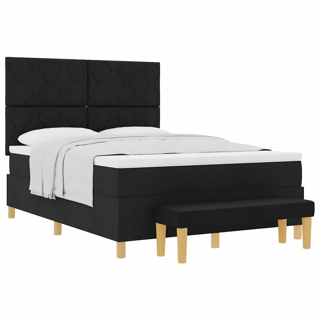 Boxspringbett Mit Matratze Schwarz 160 X 200 Cm Stoff Dunkelgrau