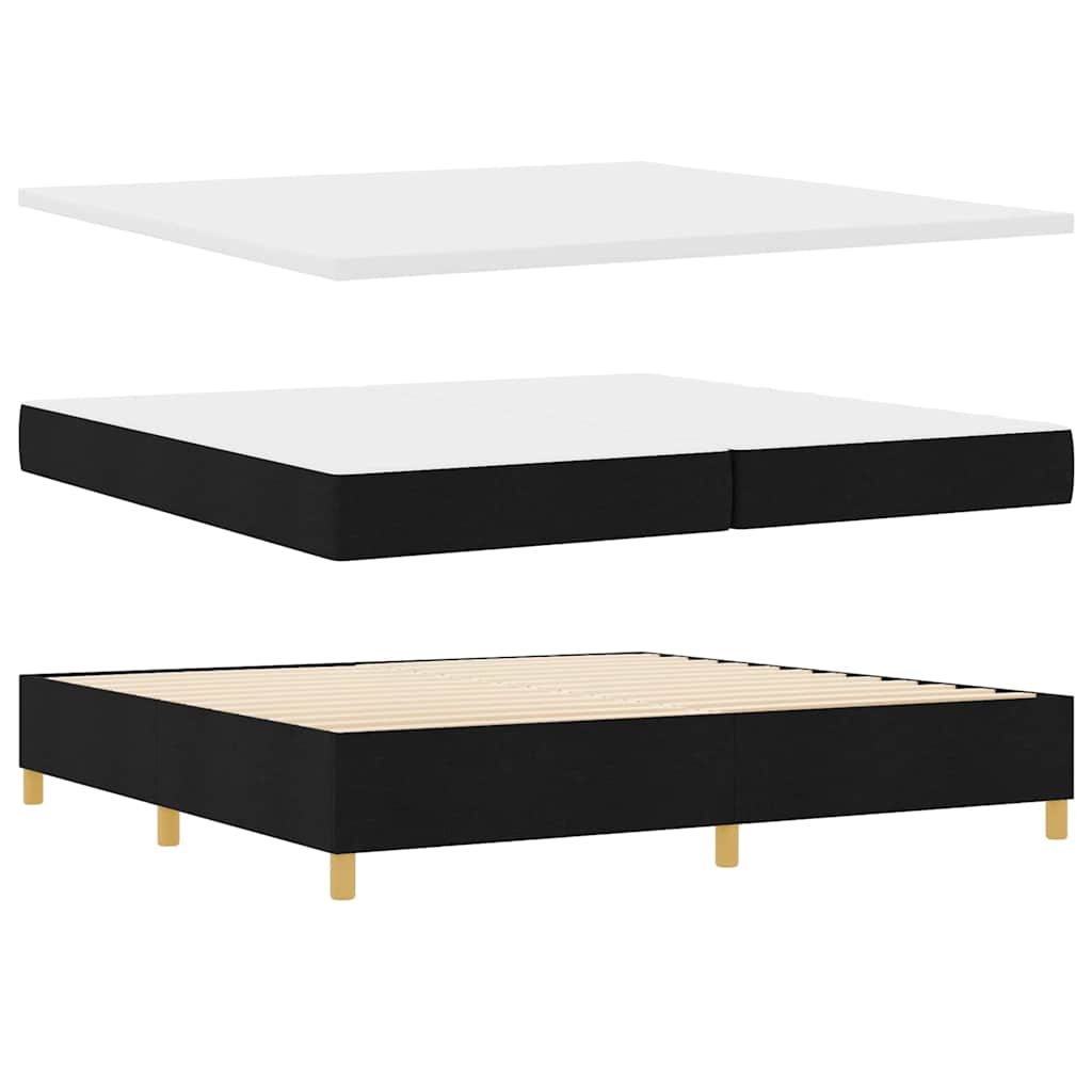Boxspringbett Mit Matratze Schwarz 200 X 200 Cm Stoff Dunkelgrau