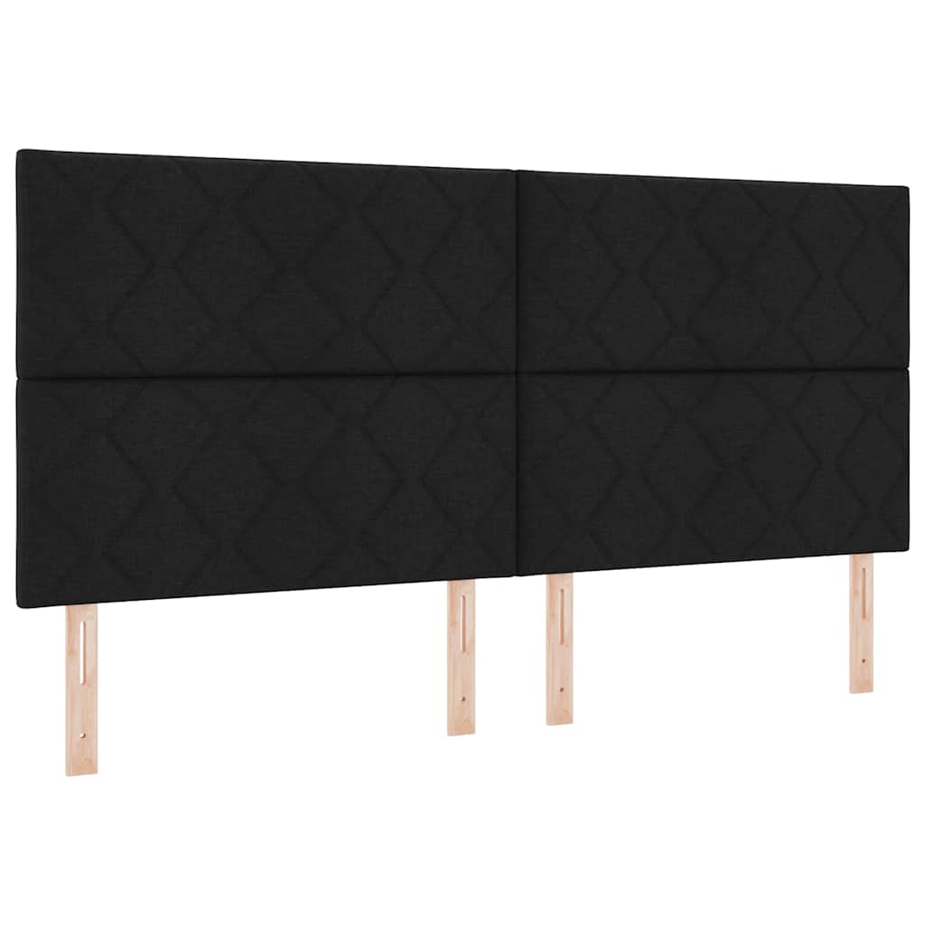 Boxspringbett Mit Matratze Schwarz 200 X 200 Cm Stoff Dunkelgrau