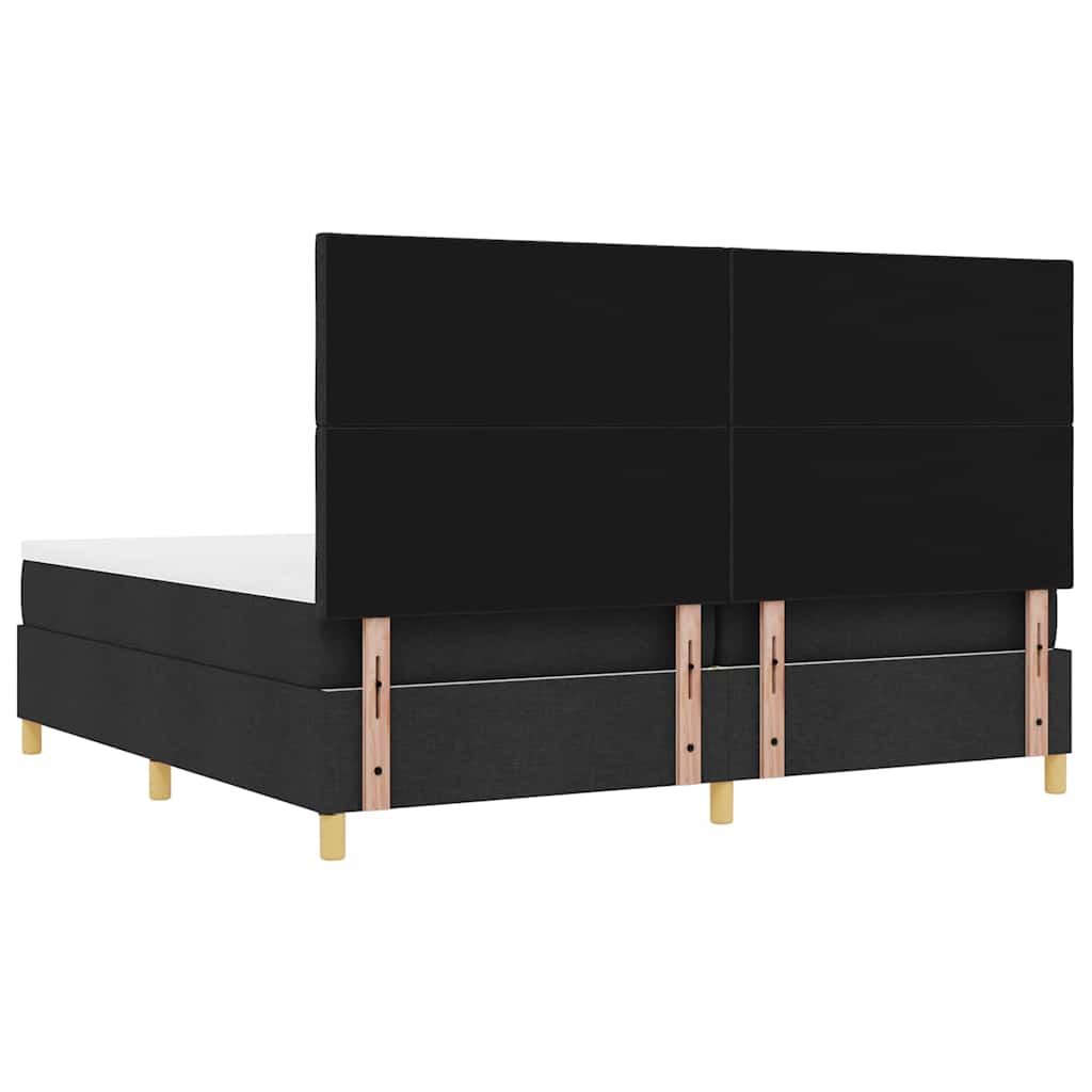 Boxspringbett Mit Matratze Schwarz 200 X 200 Cm Stoff Dunkelgrau