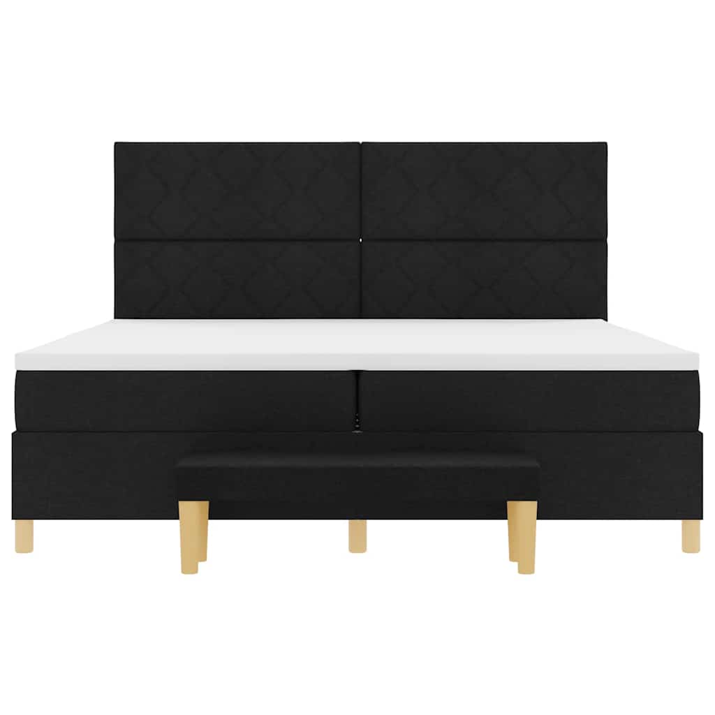 Boxspringbett Mit Matratze Schwarz 200 X 200 Cm Stoff Dunkelgrau