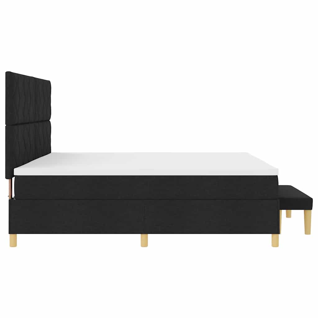 Boxspringbett Mit Matratze Schwarz 200 X 200 Cm Stoff Dunkelgrau