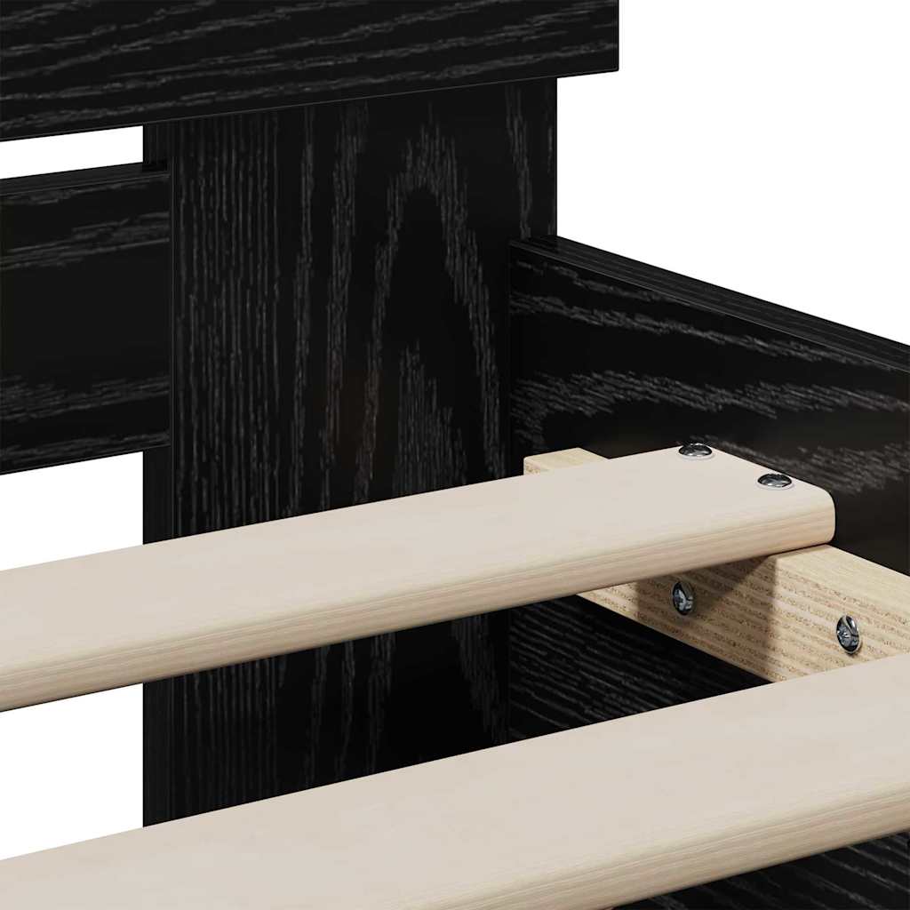 Bettgestell Schwarze Eiche 90 X 200 Cm Holzwerkstoff