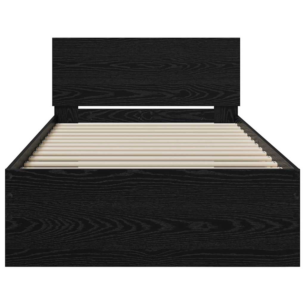 Bettgestell Schwarze Eiche 90 X 200 Cm Holzwerkstoff
