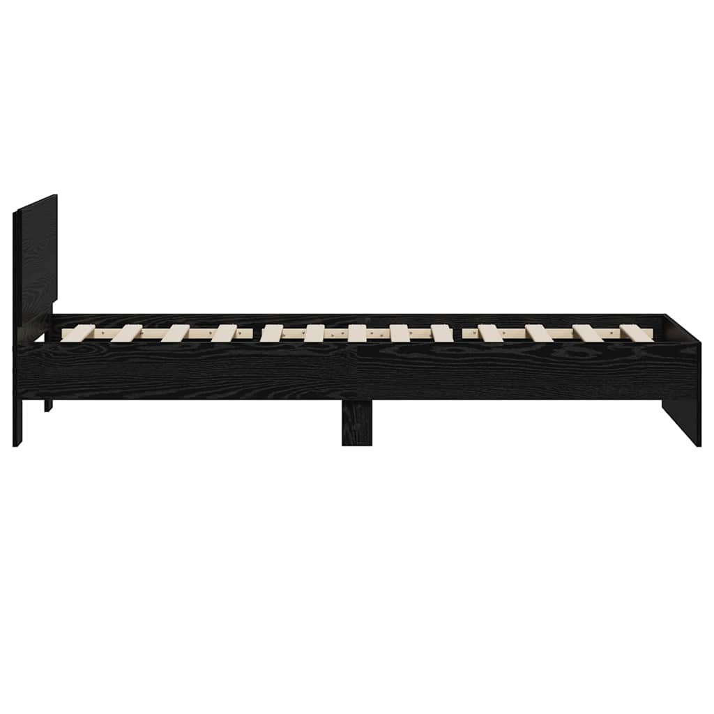 Bettgestell Schwarze Eiche 90 X 190 Cm Holzwerkstoff