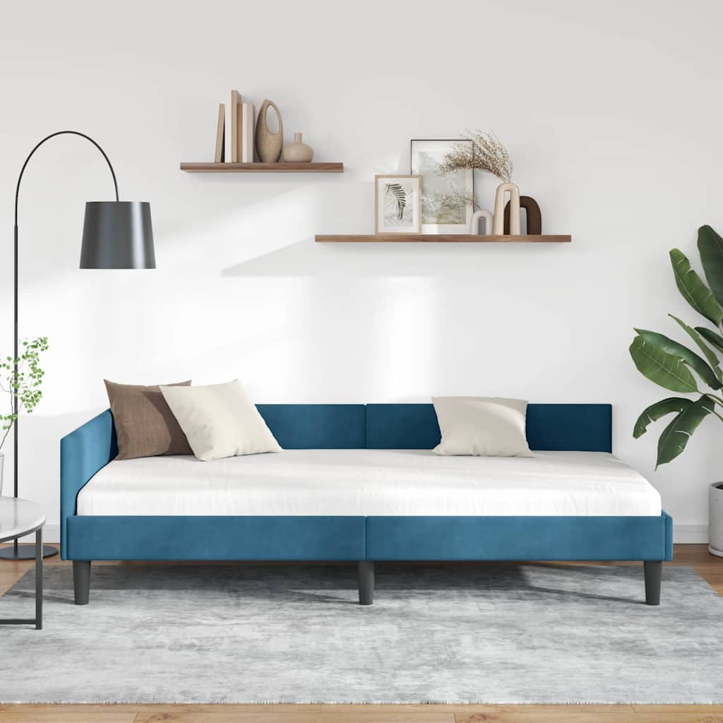 Eckbettgestell Samt Und Engineered Holz
