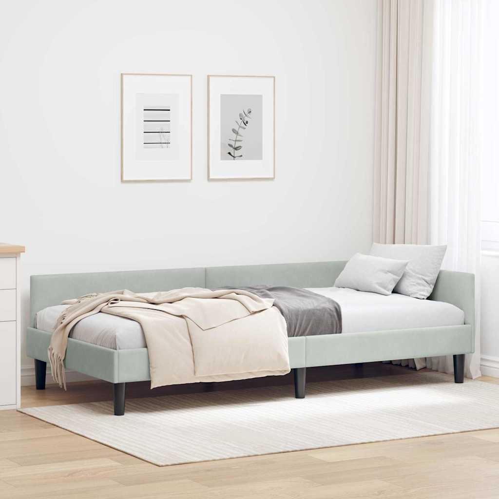 Eckbettgestell Samt Und Engineered Holz