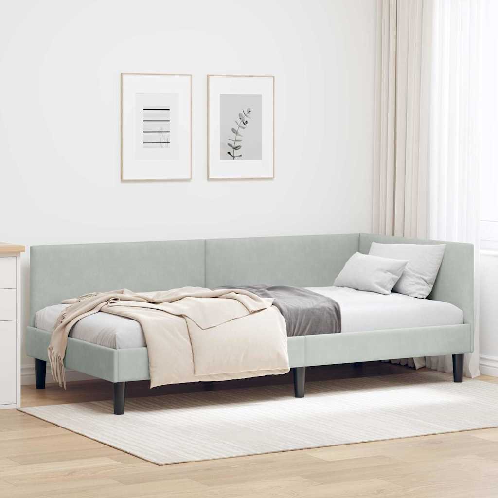 Eckbettgestell Samt Und Engineered Holz