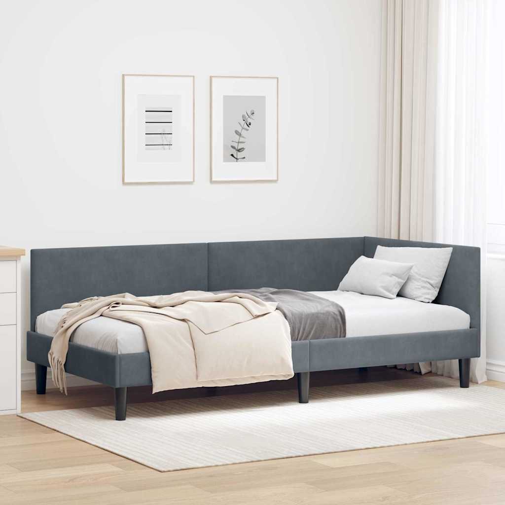 Eckbettgestell Samt Und Engineered Holz