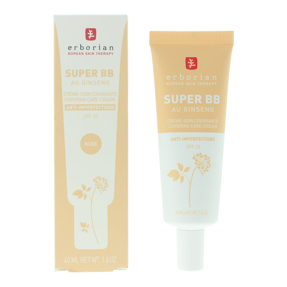 Erborian Erborian, Super BB, Ginseng, Hohe Abdeckung, BB-Creme, Nackt, SPF 20, 40 ml Regular
