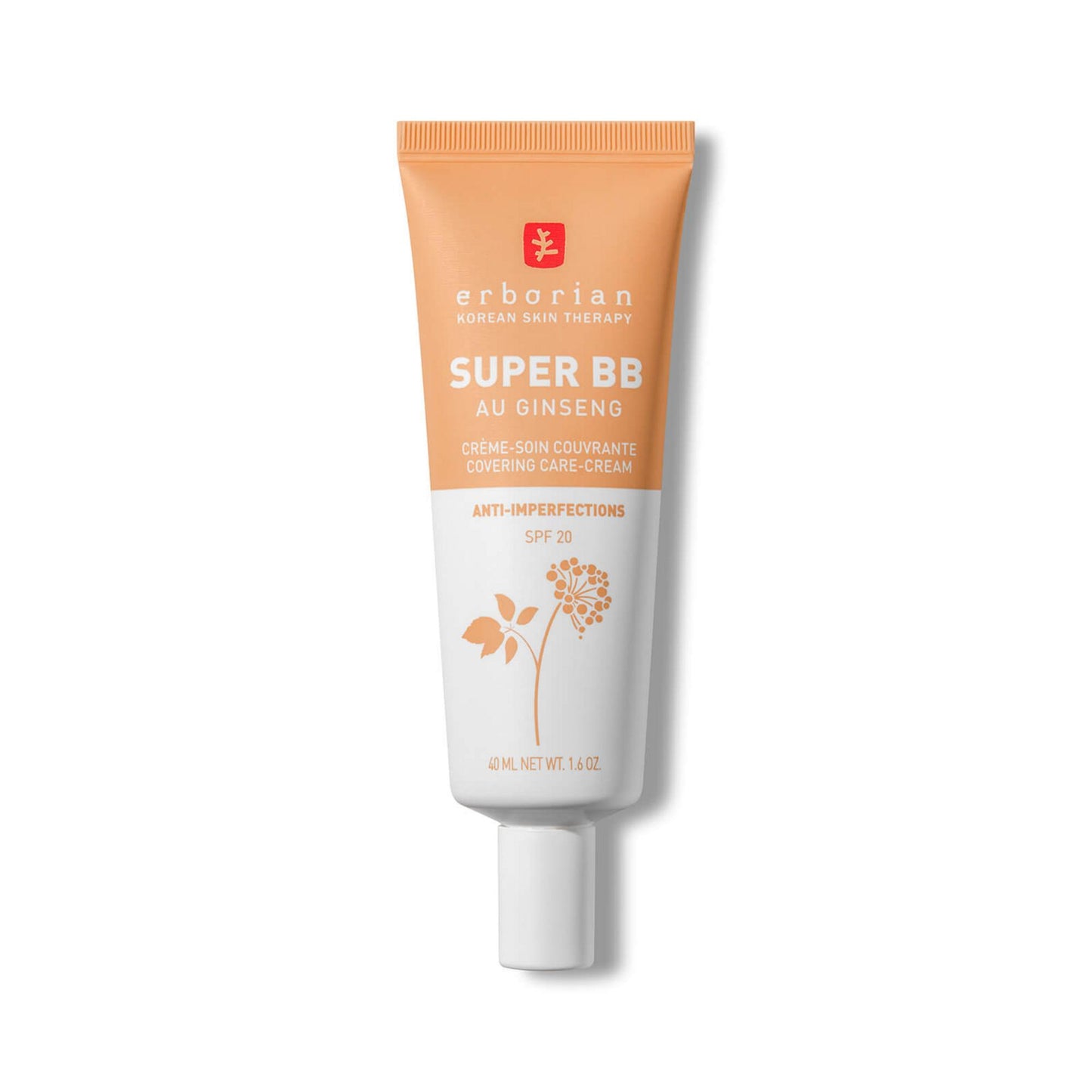 Erborian Erborian, Super BB, Ginseng, Hohe Abdeckung, BB-Creme, Dore, SPF20, 40 ml Regular