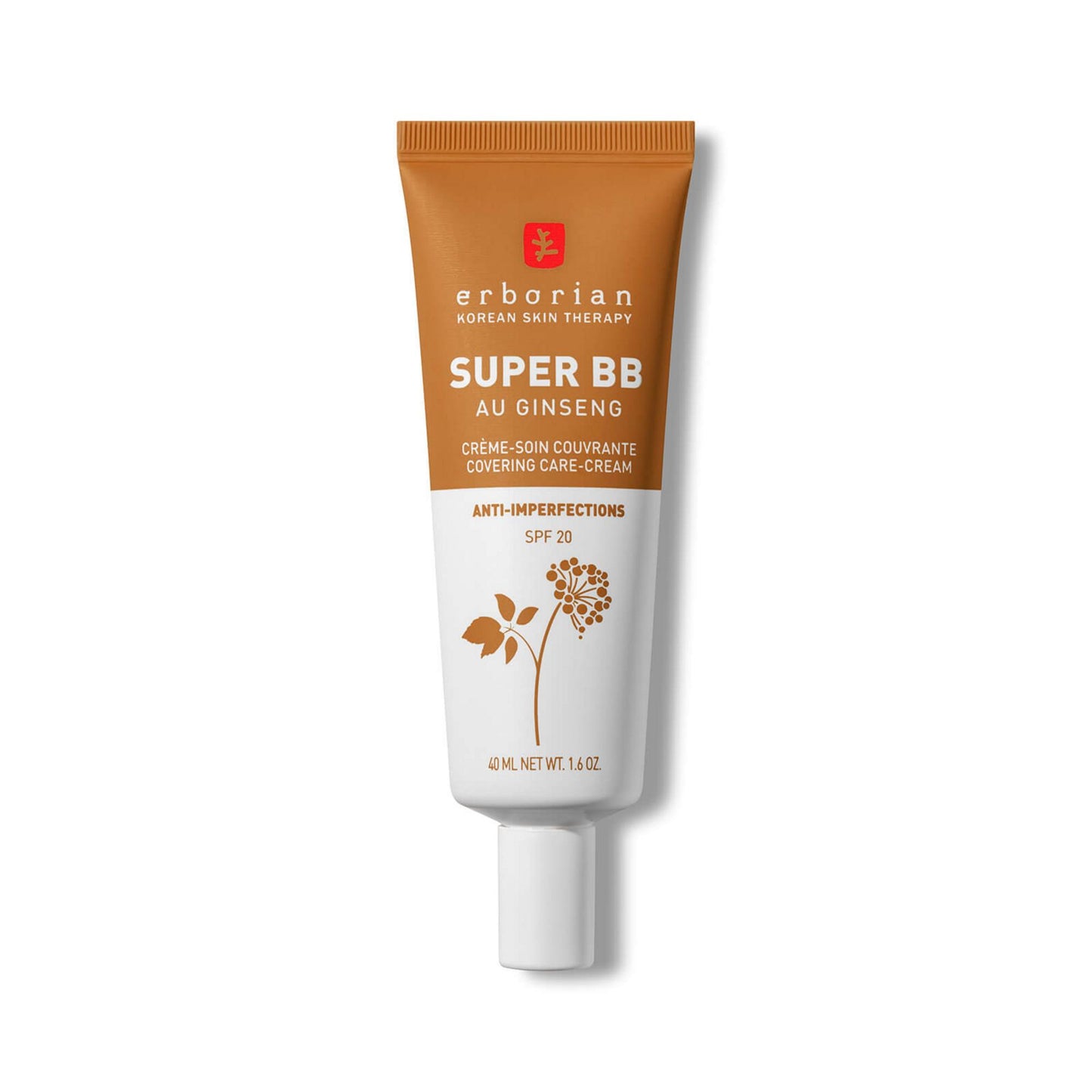 Erborian Erborian, Super BB, Ginseng, Hohe Abdeckung, BB-Creme, 20, Karamell, SPF 20, 40 ml Regular