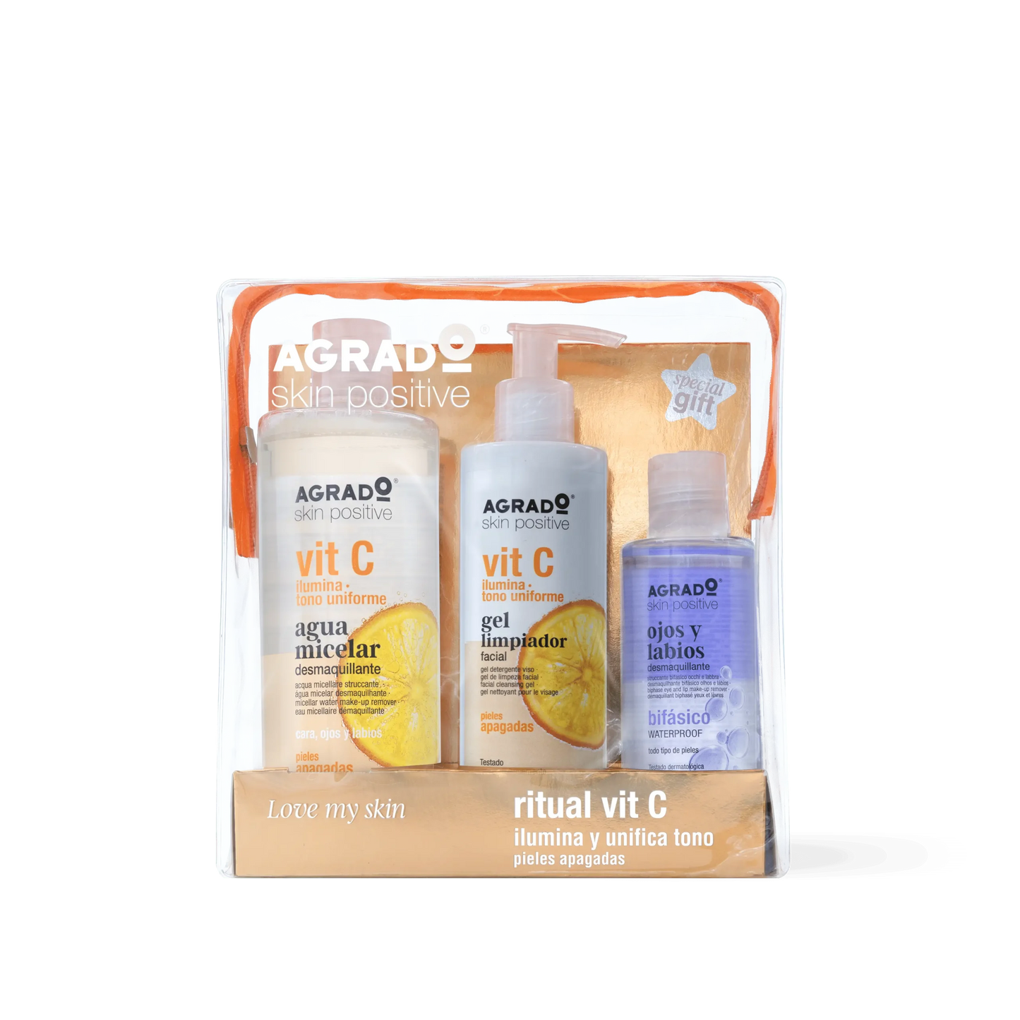 AGRADO AGRADO Neceser mit Gesichtsreiniger und Vitamin C Set Kosmetik