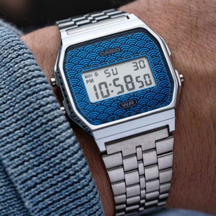 CASIO VINTAGE Mod. ICONIC - TRADITIONAL SEIGAIHA PATTERN Limited Edition - BLUE ansicht-3